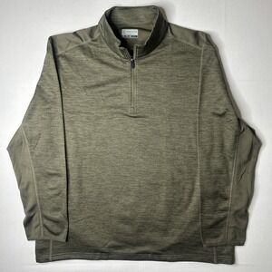 PGA Tour Golf  Soft & Warm Thermal Pullover Mens XXL 1/4 Zip Stretch Gray Green